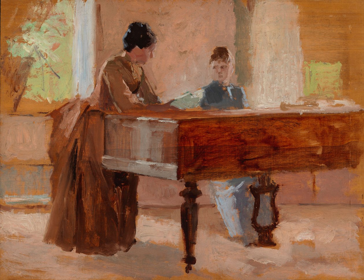 Im Salon von Haikko, Studie für Eine alte Melodie von Albert Edelfelt