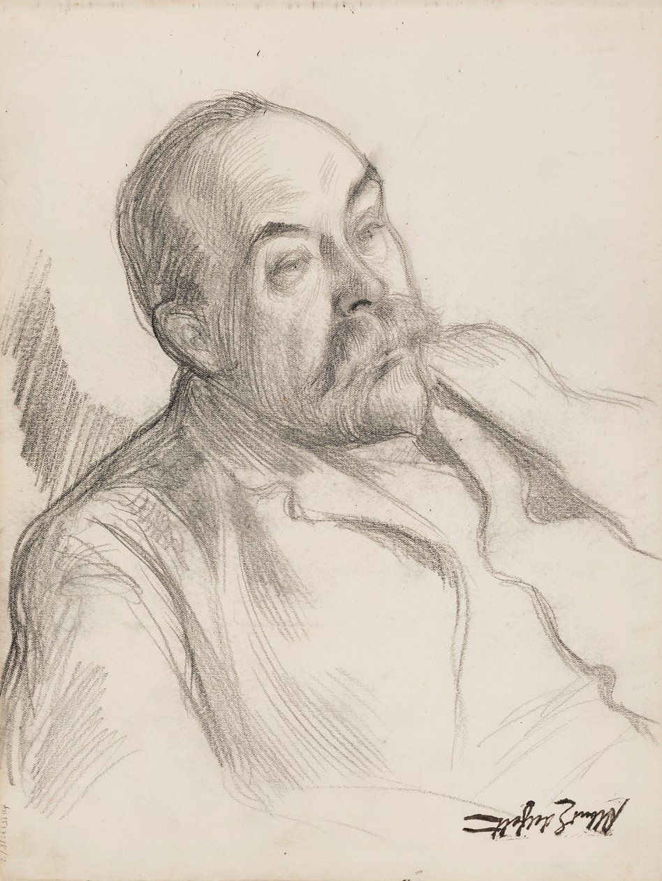 Porträtskizze eines Mannes von Albert Edelfelt