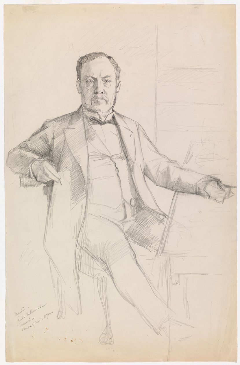 Porträt von Louis Pasteur, Skizze von Albert Edelfelt