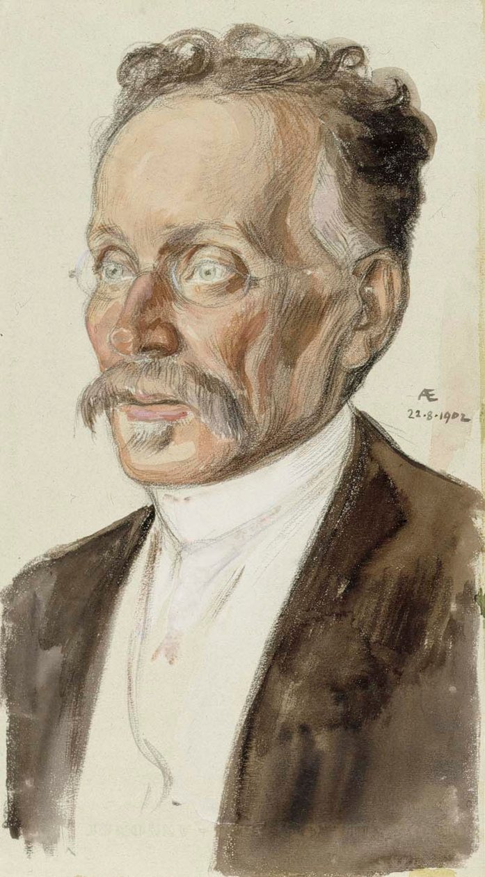 Porträt von Professor J. W. Runeberg von Albert Edelfelt