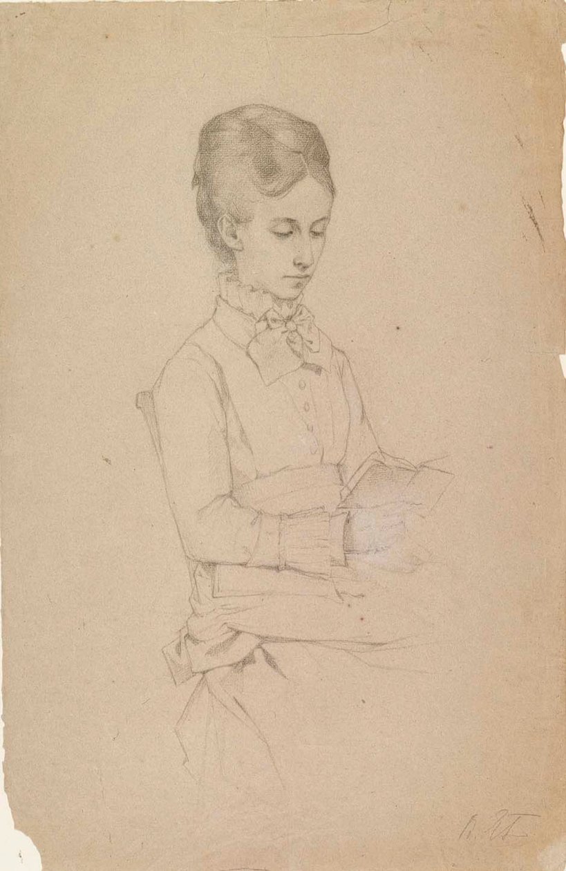 Porträt einer lesenden Frau von Albert Edelfelt