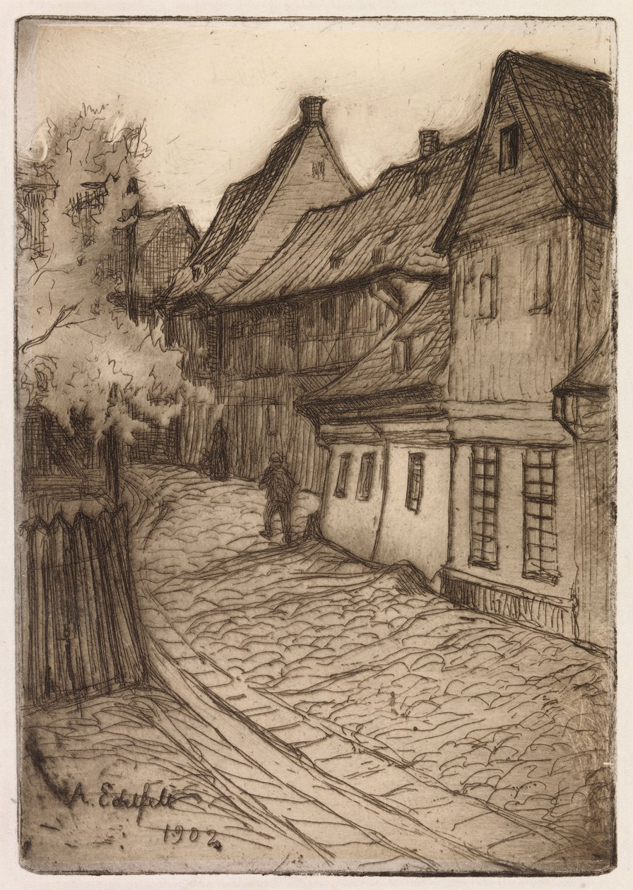Straße in Goslar, Harz von Albert Edelfelt