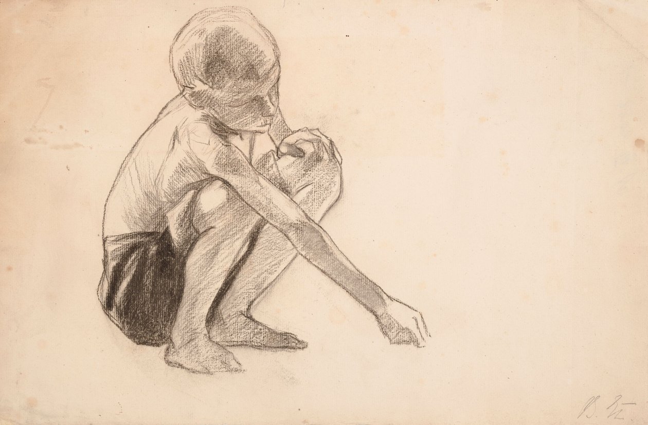 Studie für Jungen, die am Ufer spielen von Albert Edelfelt