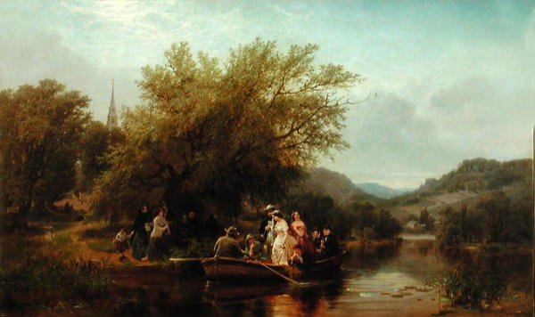 Der Tag des Lebens, oder Dreimal über den Fluss: Mittag, Die Hochzeitsgesellschaft, ca. 1865 von Albert Fitch Bellows