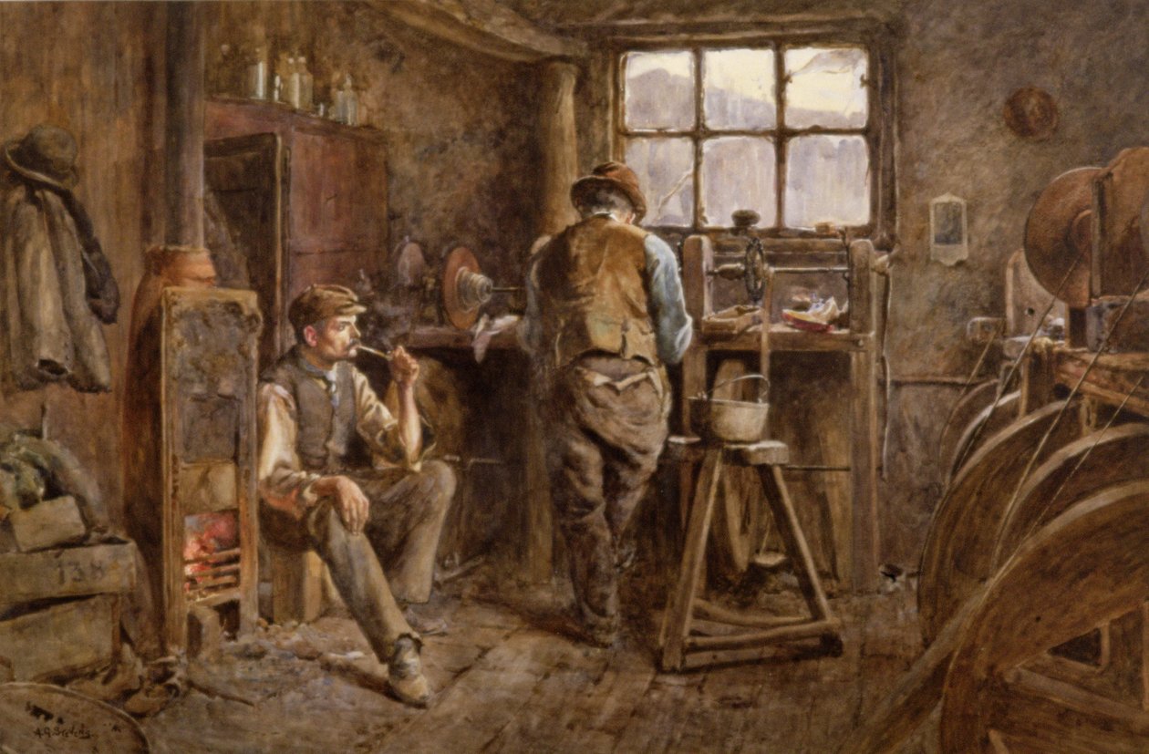 Eine Jet-Werkstatt, Whitby von Albert George Stevens