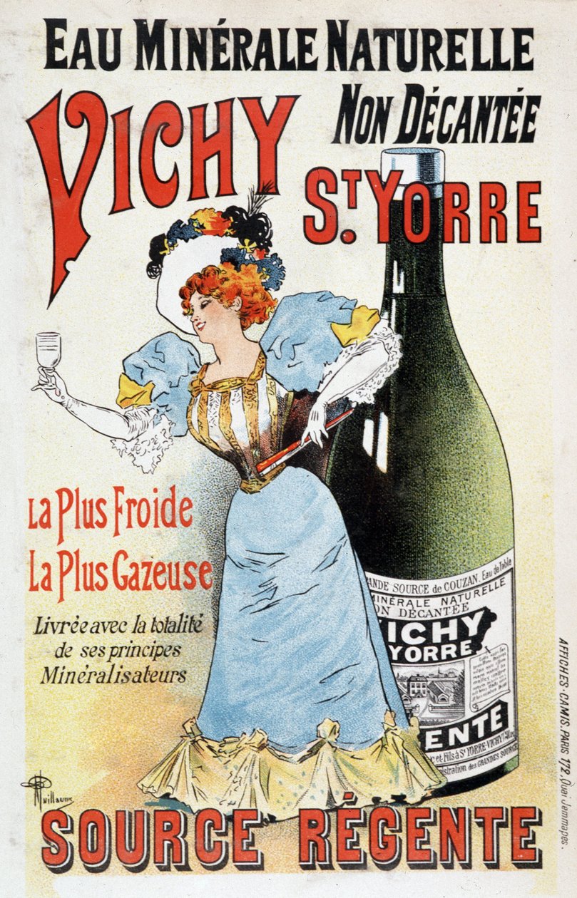 Werbung für das Mineralwasser Vichy St Yorre - von Albert Guillaume (1873-1942), ca. 1895 von Albert Guillaume
