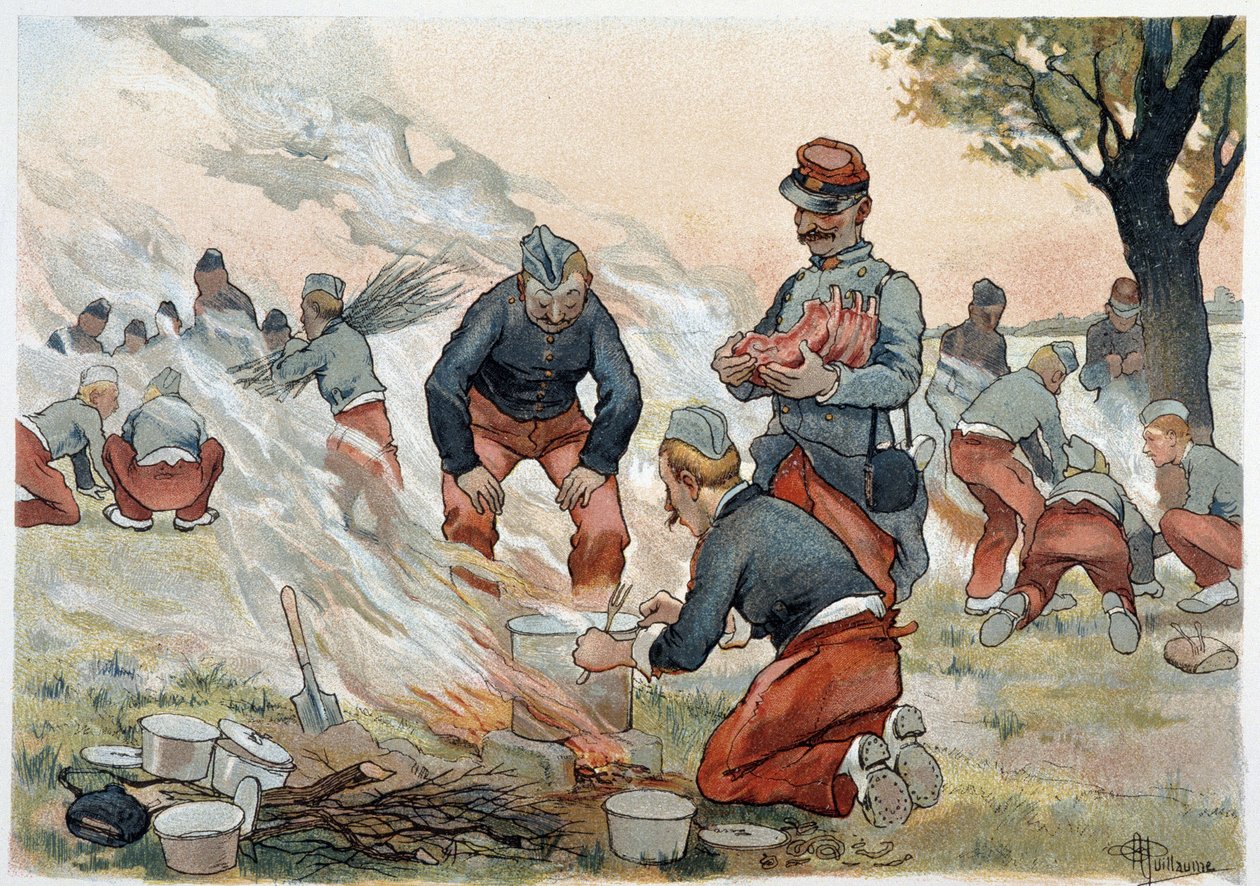 La Popote - in „Album militaire“ von Albert Guillaume (1873-1942), ca. 1900 von Albert Guillaume