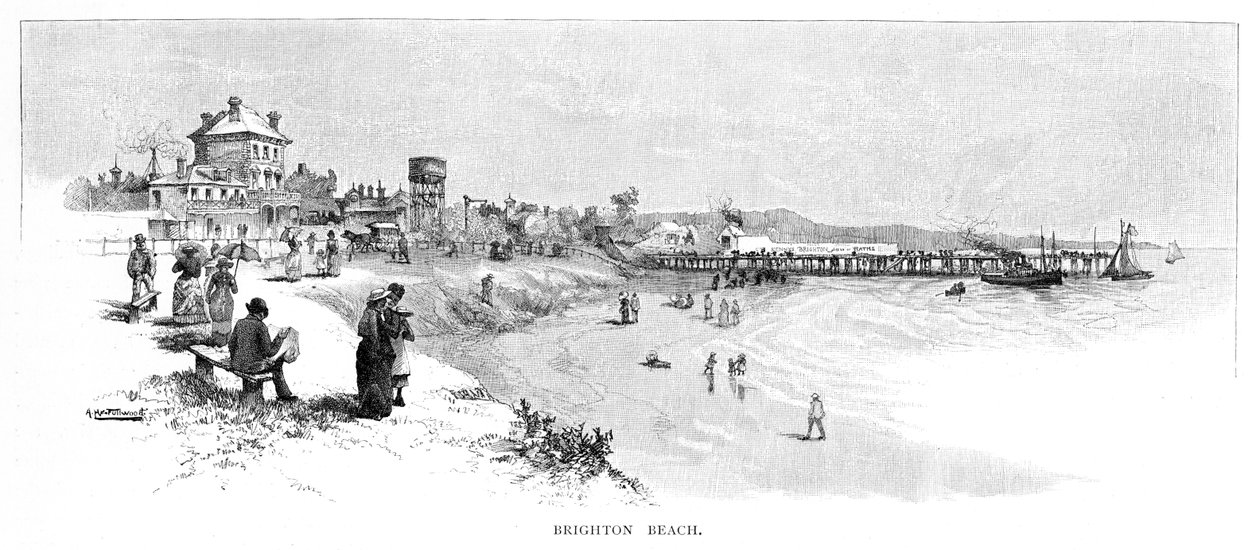Brighton Beach, Melbourne, Victoria, Australien, 1886 von Albert Henry Fullwood