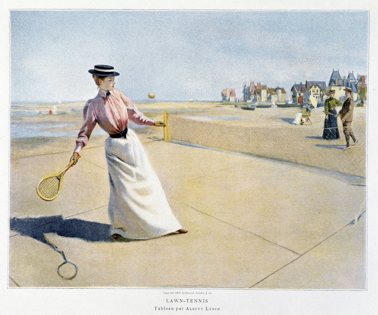 Teil des Rasens - Tennis am Strand (Normandie?) (Illustration von Albert Lynch) von Albert Lynch