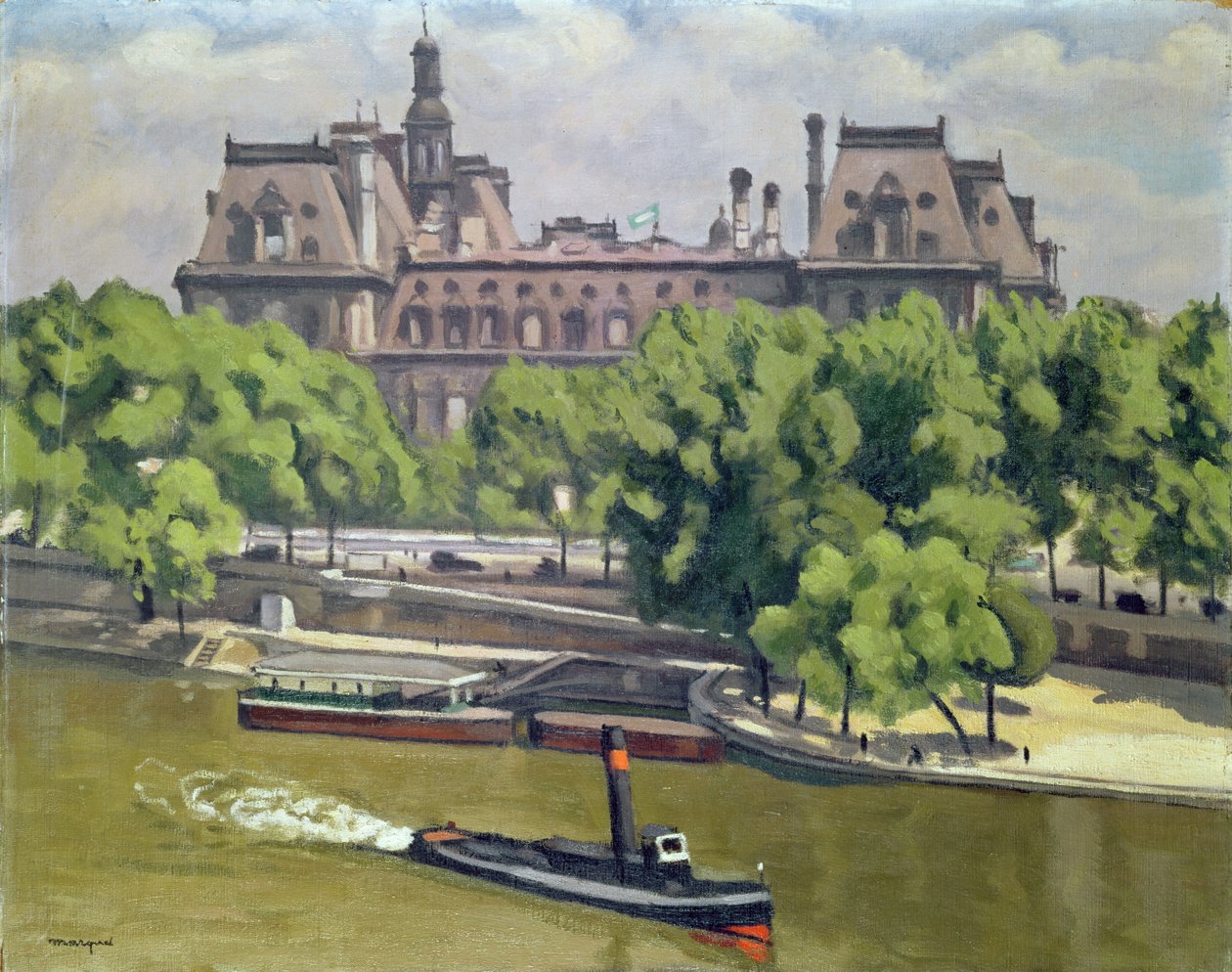 Das Rathaus und die Seine, Paris von Albert Marquet