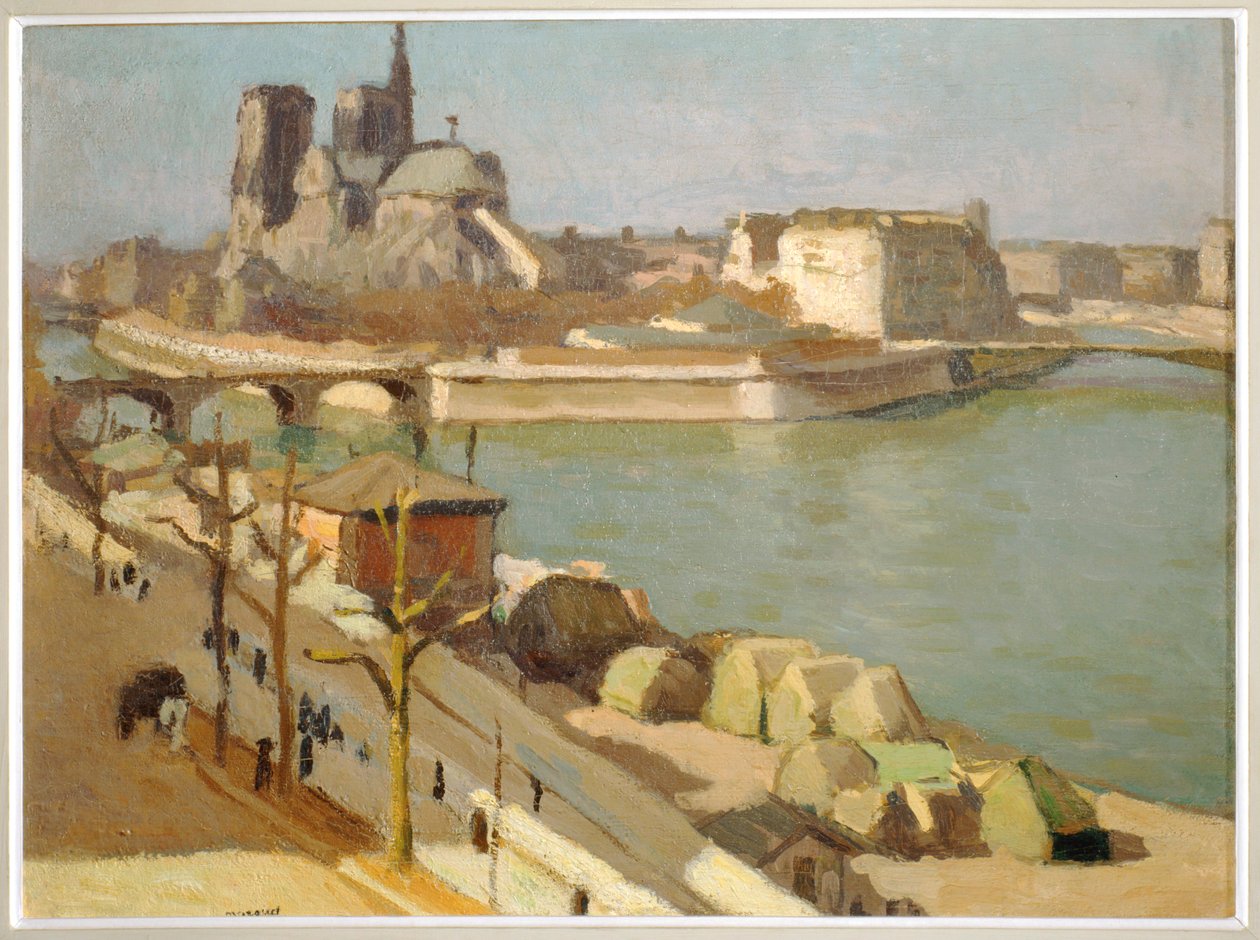 Die Seine und die Apsis von Notre-Dame - Paris, Notre-Dame-Kathedrale, Île de la Cité, Seine von Albert Marquet