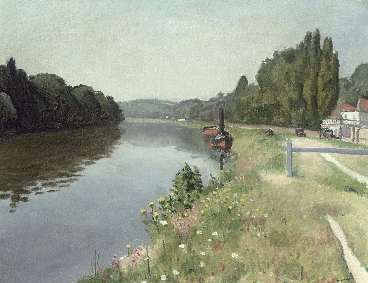 Die Ufer der Seine bei Mericourt in der Nähe von Mantes von Albert Marquet