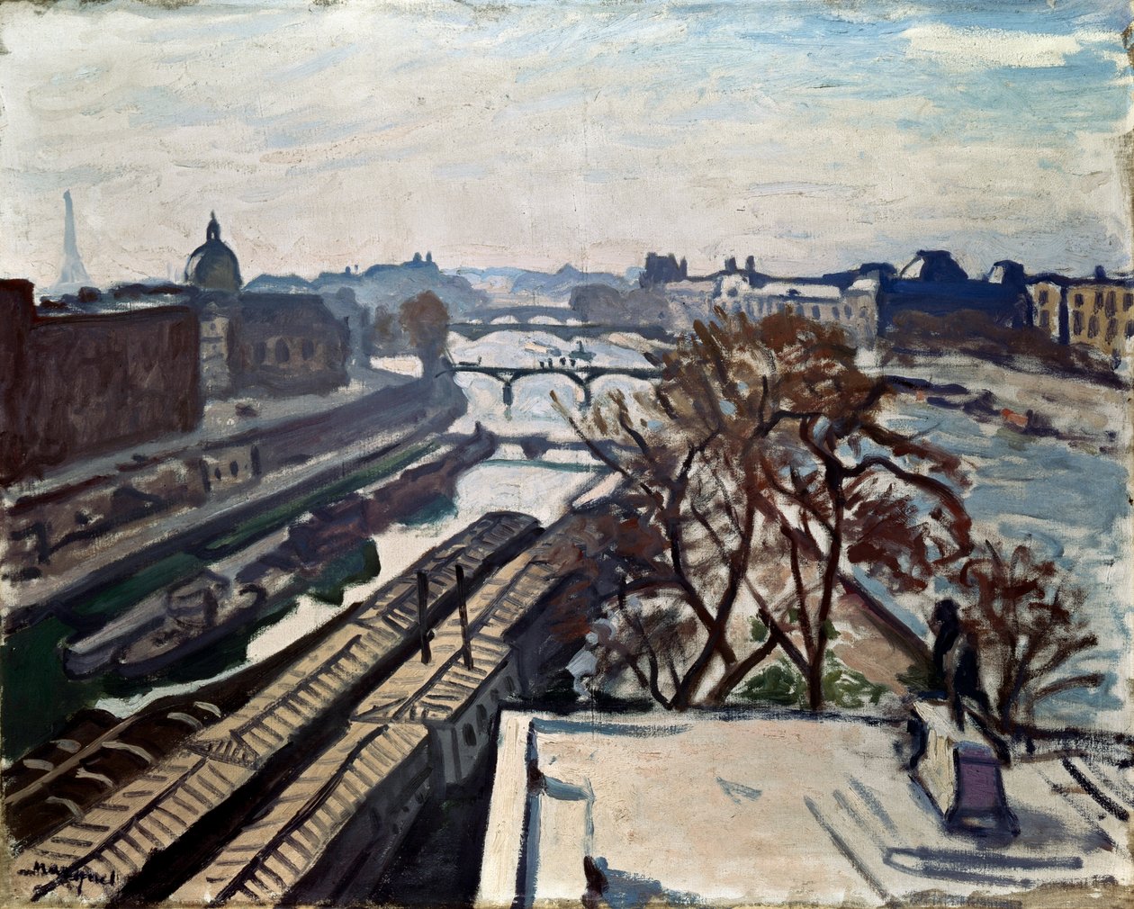 Blick auf die Seine und die Statue von Heinrich IV., ca. 1906 von Albert Marquet
