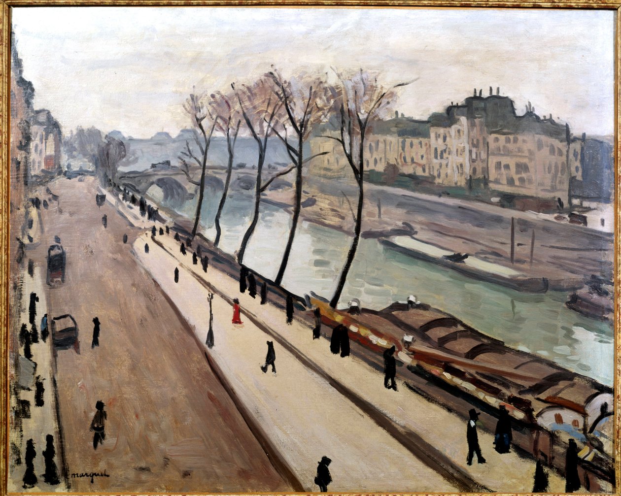 Blick auf die Seine vom Quai des Grands Augustins in Paris von Albert Marquet
