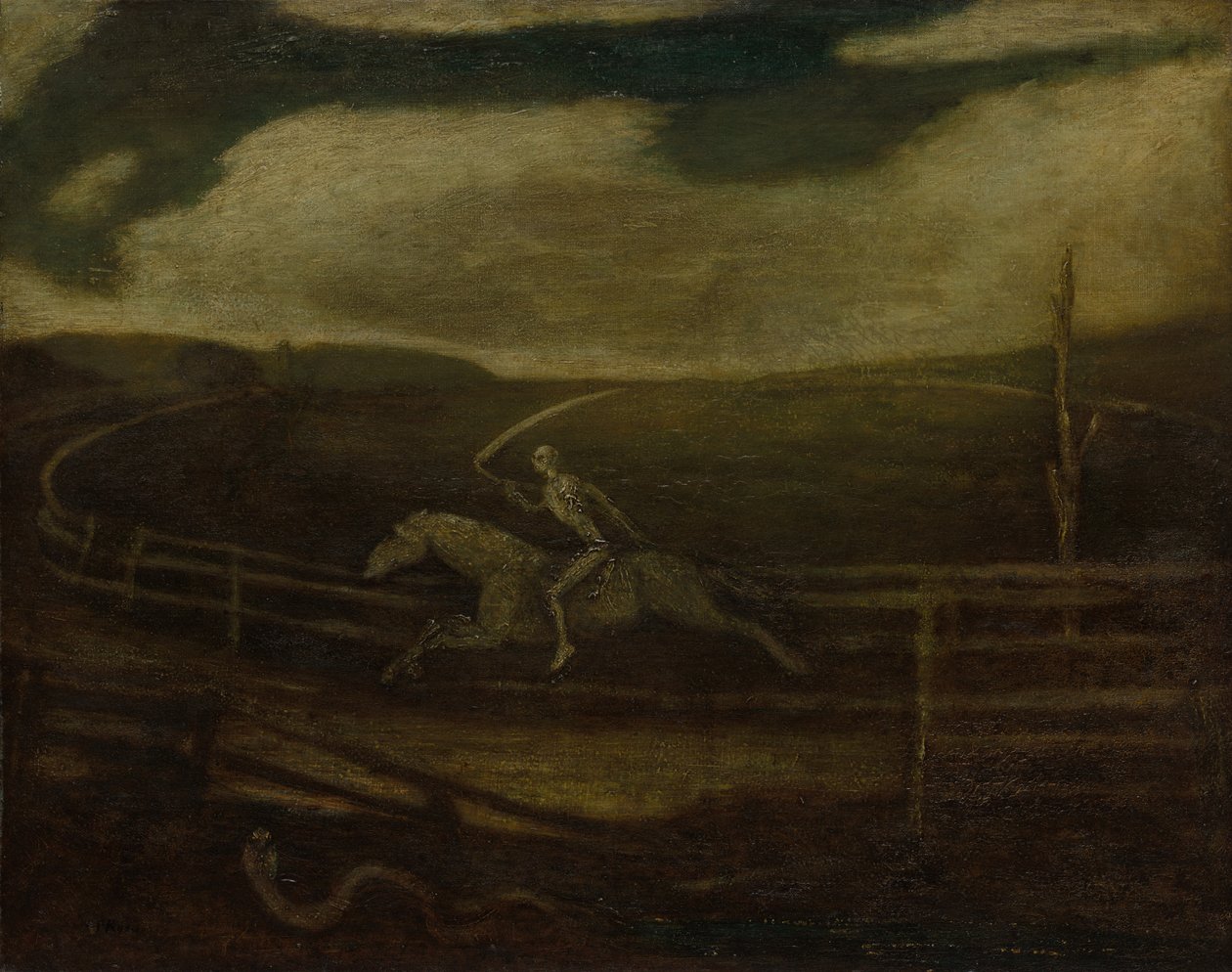 Die Rennbahn Tod auf einem fahlen Pferd, ca. 1896-1908 von Albert Pinkham Ryder