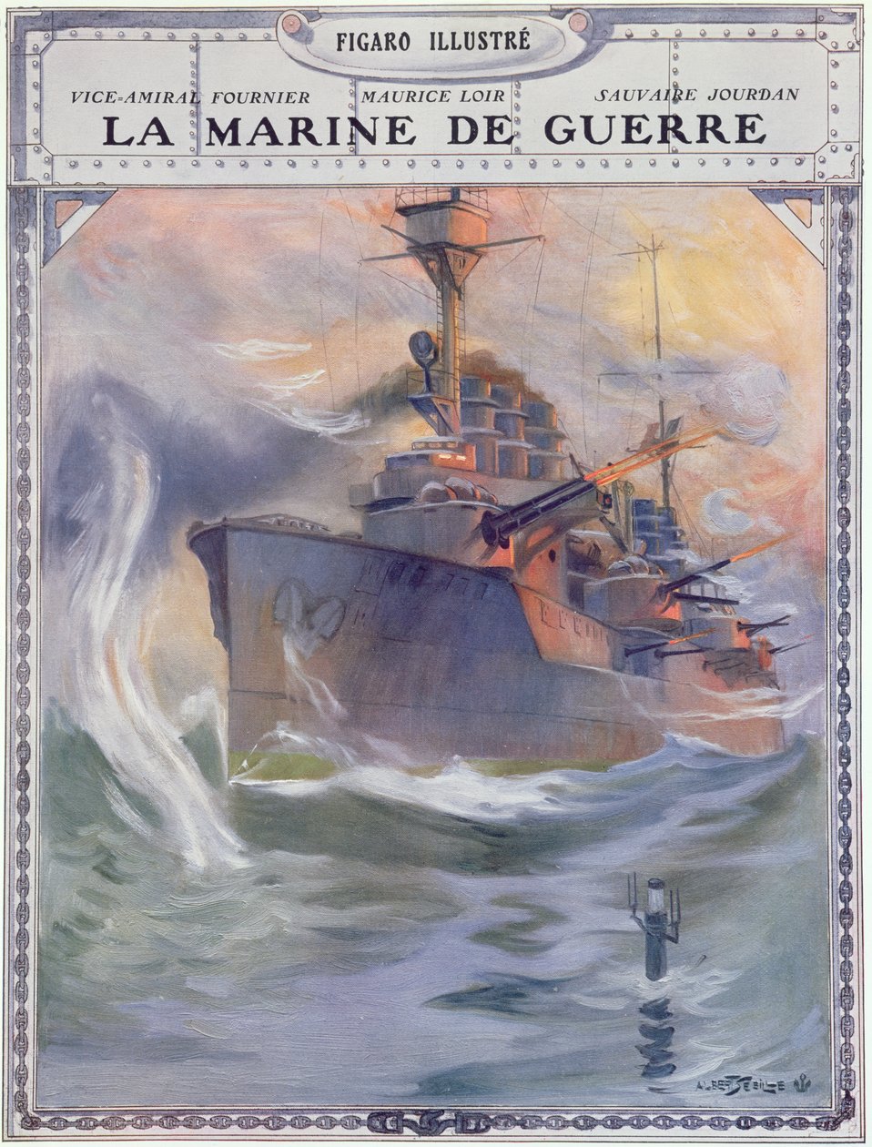 Französisches Kriegsschiff, Titelillustration aus 