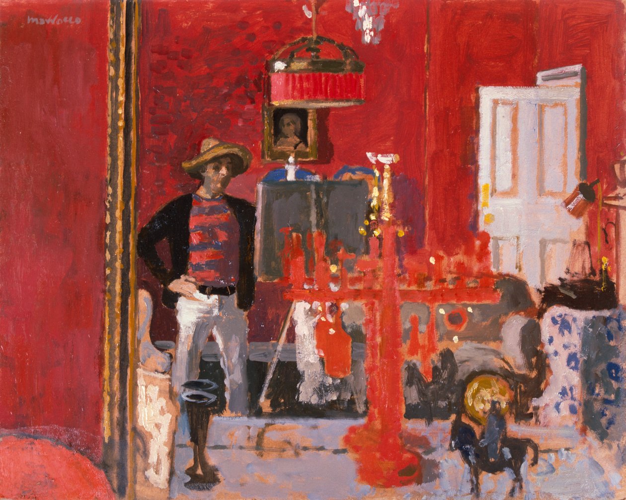 Selbstporträt mit türkischem Hut von Alberto Morrocco
