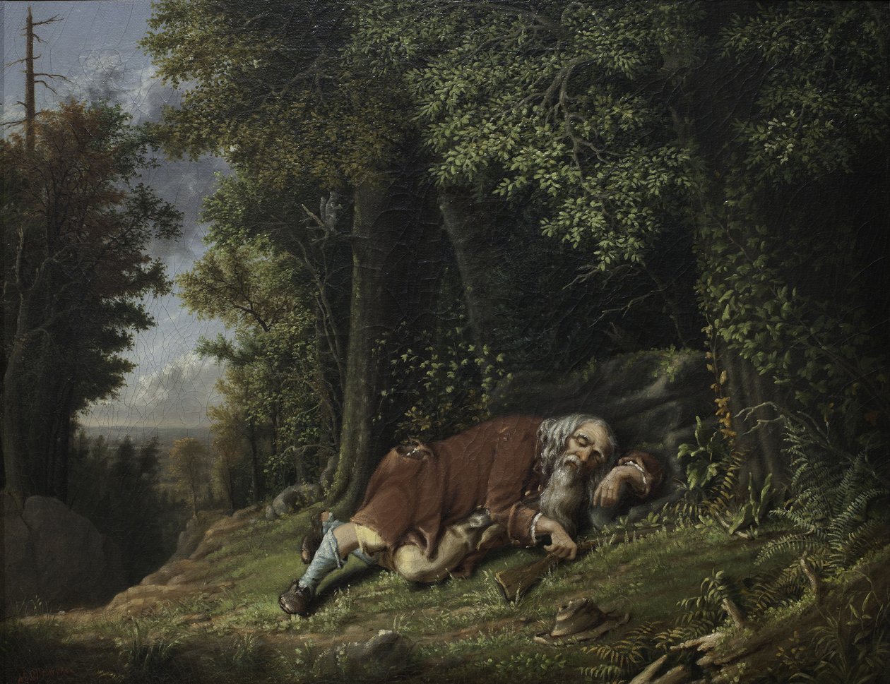Rip Van Winkle schläft, 1879-80 von Albertus D.O Browere
