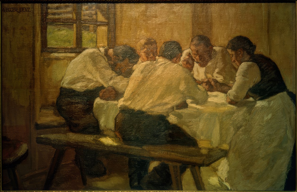 Mittagessen (Die Suppe, II. Fassung) von Albin Egger Lienz