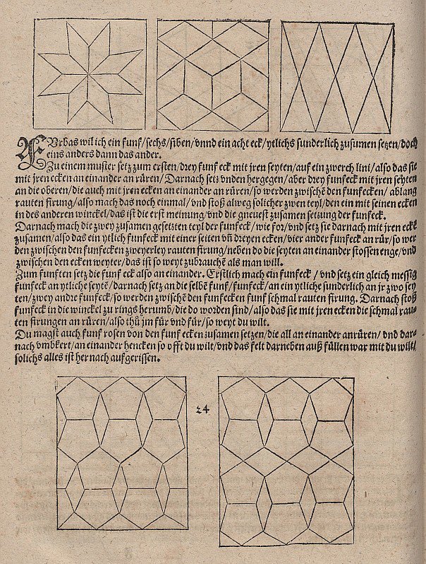 Parkettierungen mit Rhomben und regulären Fünfecken von Albrecht Dürer