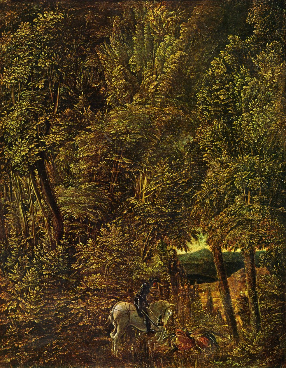 Waldlandschaft mit dem heiligen Georg im Kampf mit dem Drachen von Albrecht Altdorfer
