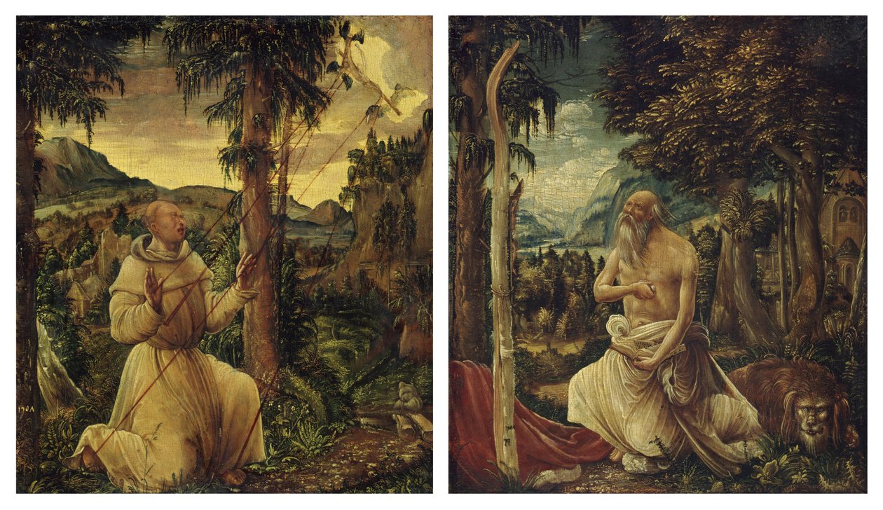 Die Stigmatisation des heiligen Franziskus / Die Buße des heiligen Hieronymus von Albrecht Altdorfer