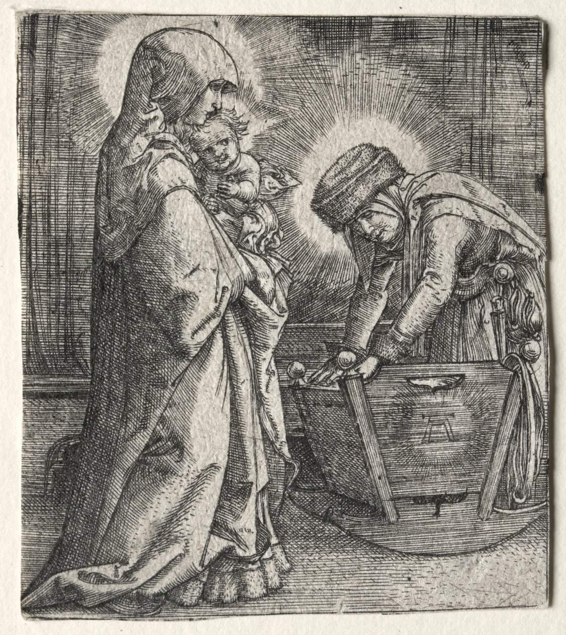 Die Jungfrau mit dem Kind und der heiligen Anna an der Wiege, 1520-1526 von Albrecht Altdorfer