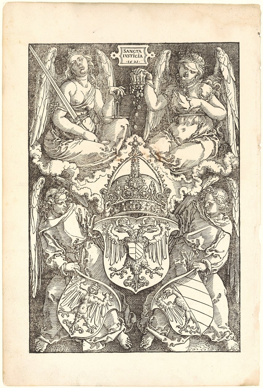 Allegorie mit den Wappen des Reiches und der Stadt Nürnberg von Albrecht Dürer
