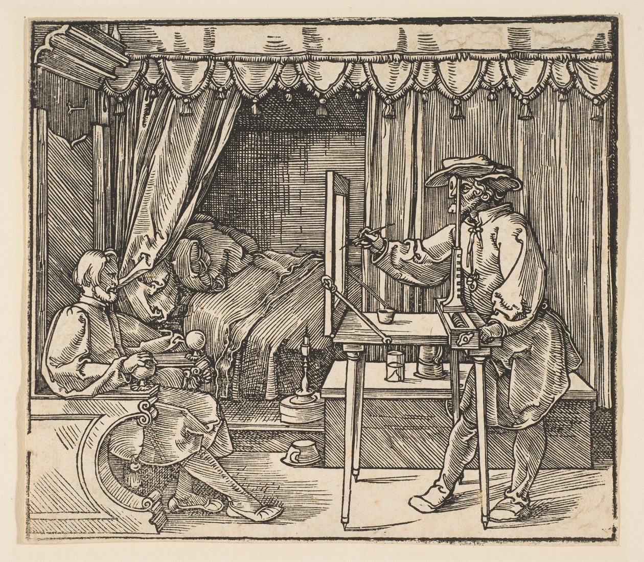 Künstler beim Zeichnen des Porträts eines Mannes von Albrecht Dürer