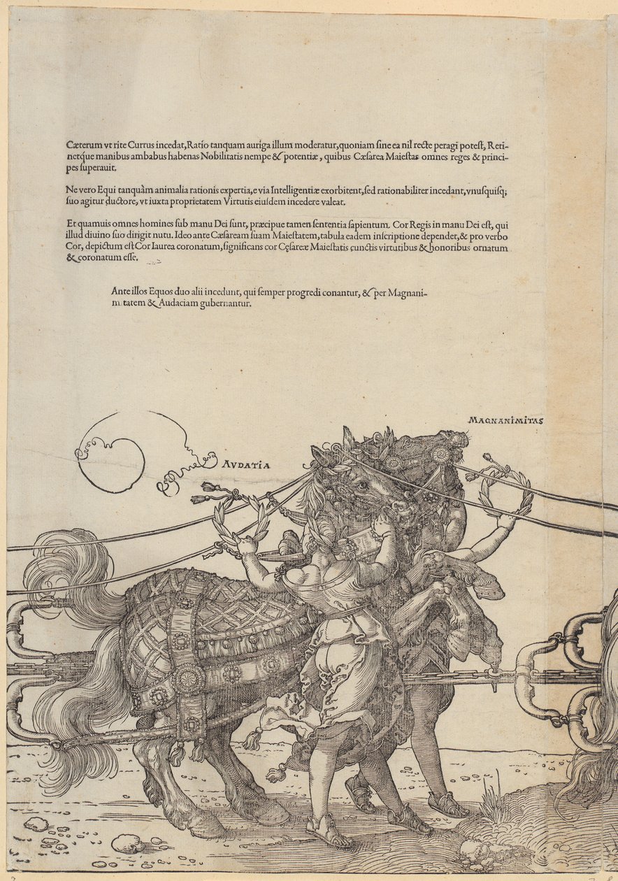 Audatia, Blatt 7 der Folge "Der Grosse Triumphwagen" von Albrecht Dürer