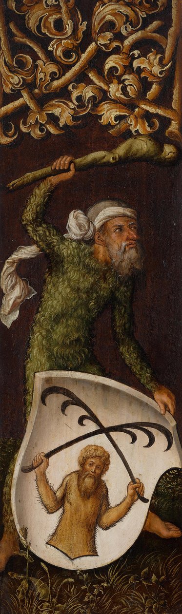 Bildnistriptychon des Oswolt Krel, linker Flügel: „Wilder Mann“ mit dem Wappen des Oswolt Krel von Albrecht Dürer