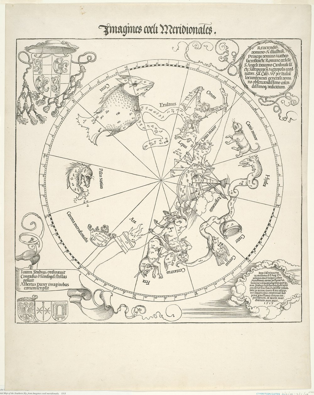 Himmelskarte des südlichen Himmels (Imagines coeli meridionalis) von Albrecht Dürer