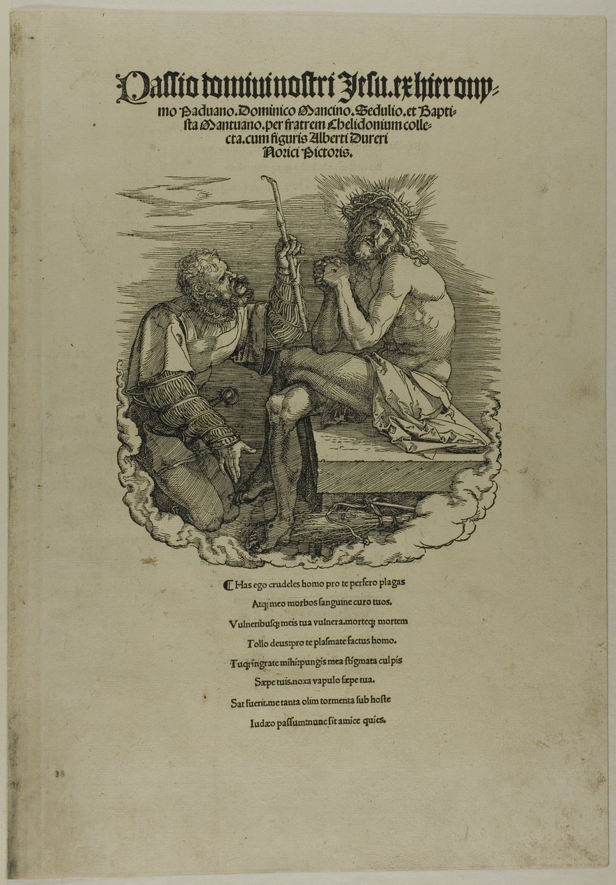 Christus, der Mann der Schmerzen, von einem Soldaten verspottet, aus Die Große Passion von Albrecht Dürer