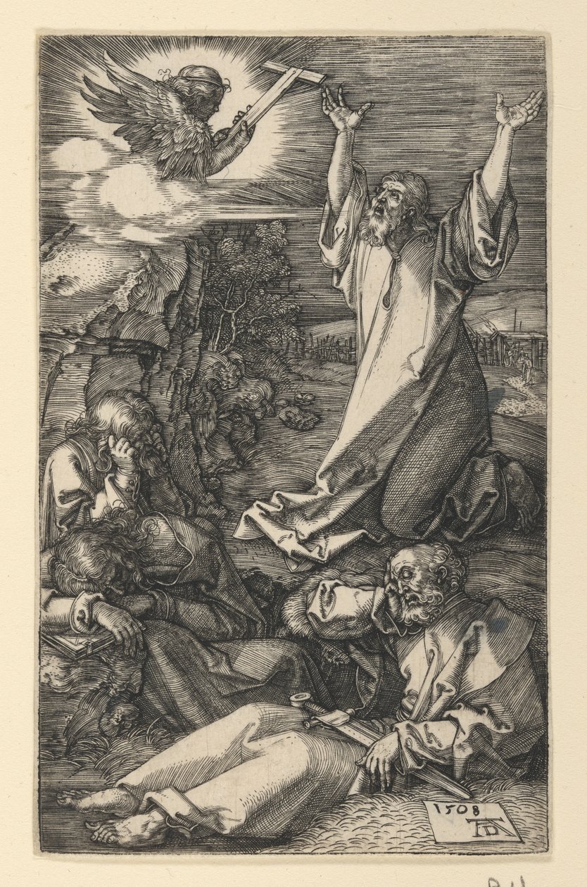 Christus am Ölberg, aus der Kupferstichpassion von Albrecht Dürer