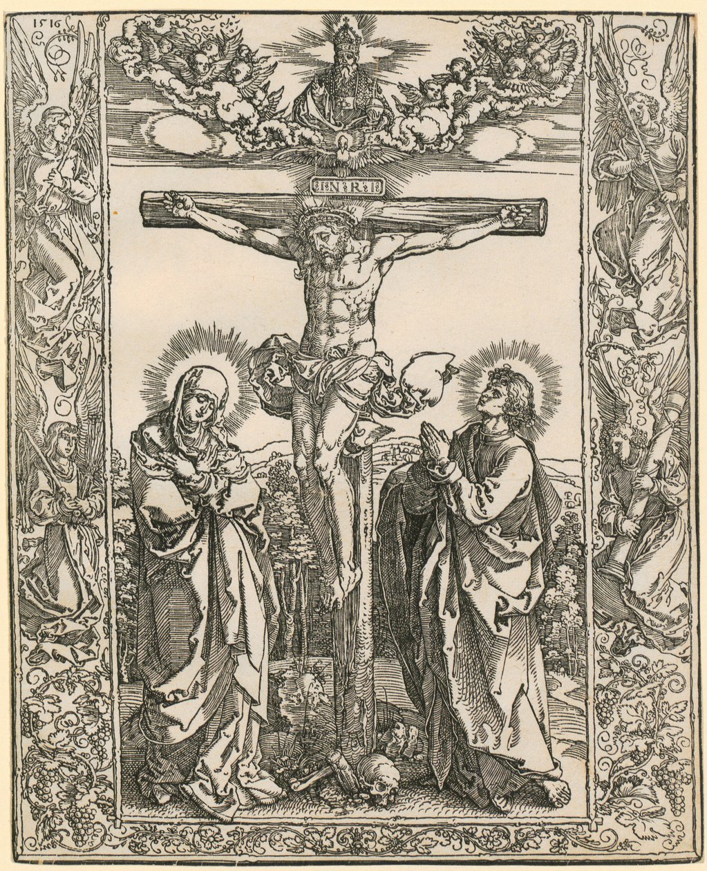 Christus am Kreuz mit Engelbordüre von Albrecht Dürer