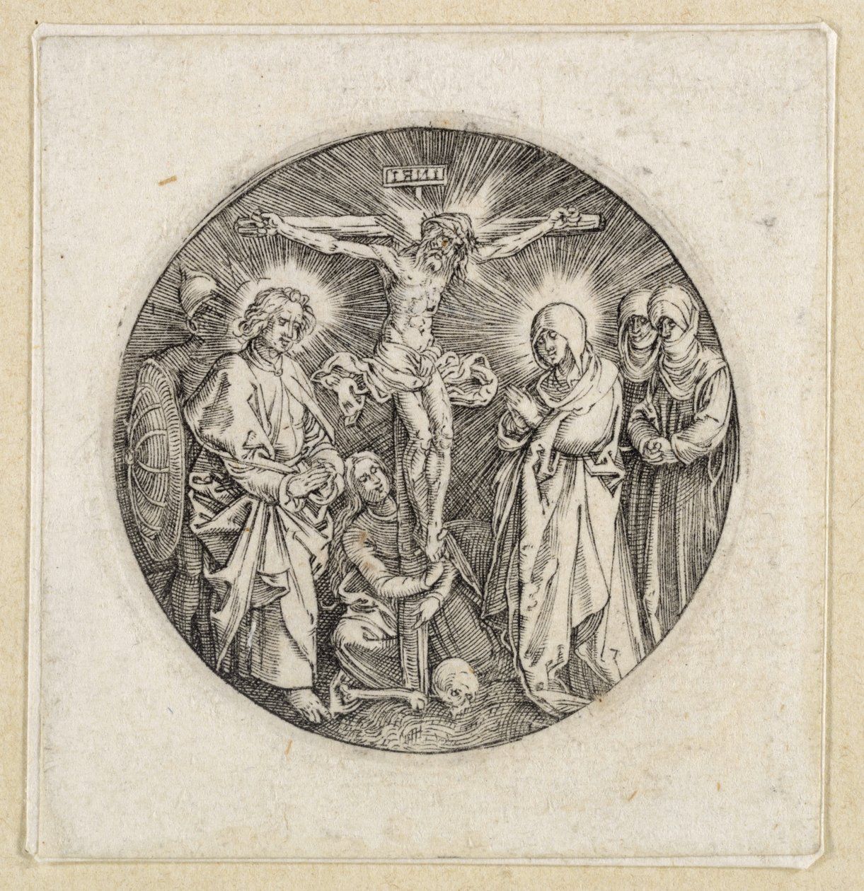 Christus am Kreuz zwischen Johannes und Maria; gen. der Schwertknauf des Maximilian von Albrecht Dürer