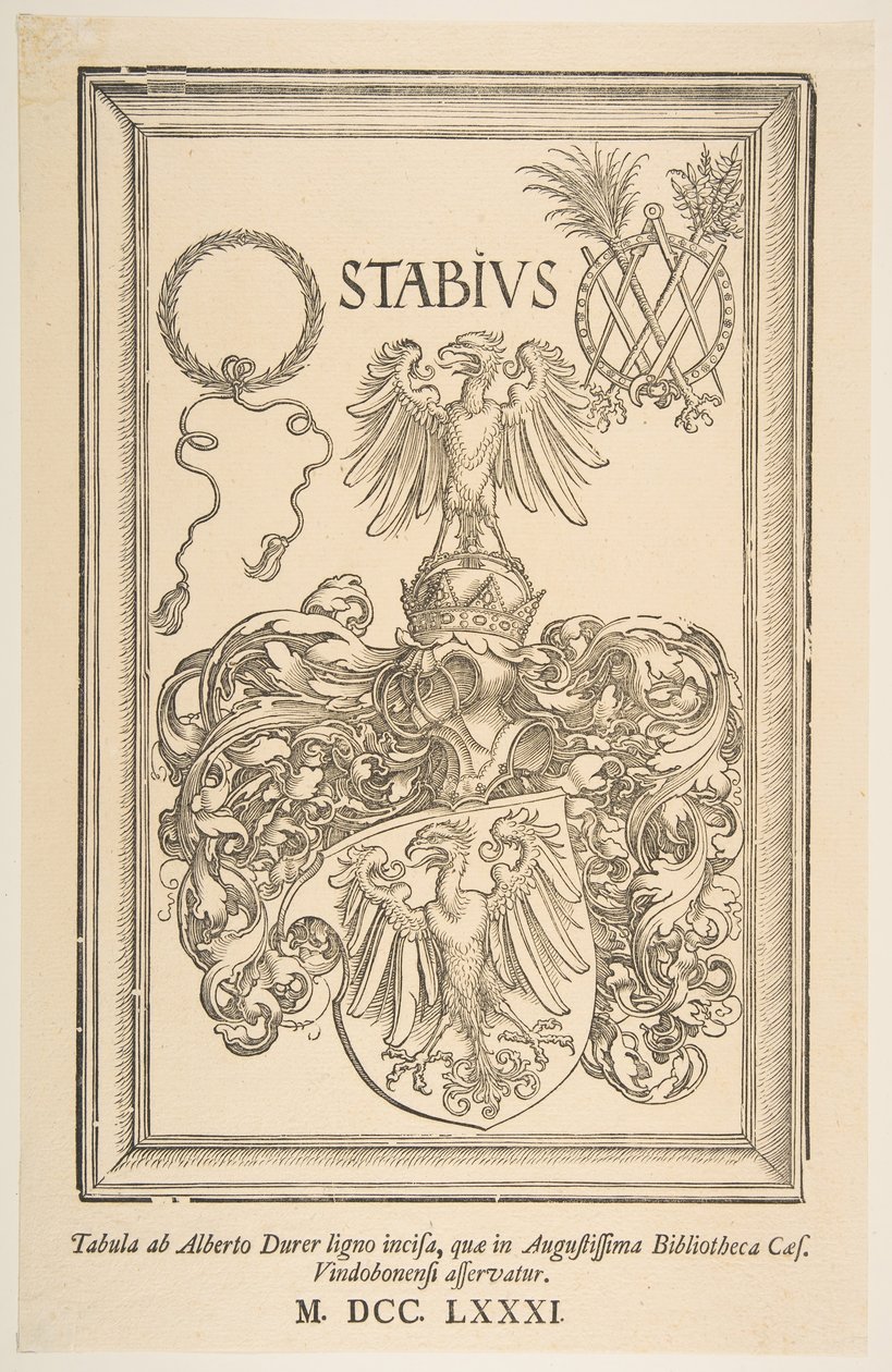 Wappen von Johan Stabius, Ausgabe von 1781 von Albrecht Dürer