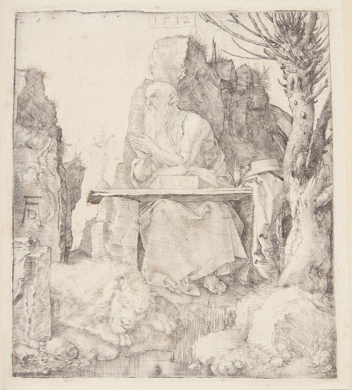 Der heilige Hieronymus bei einer beschnittenen Weide von Albrecht Dürer