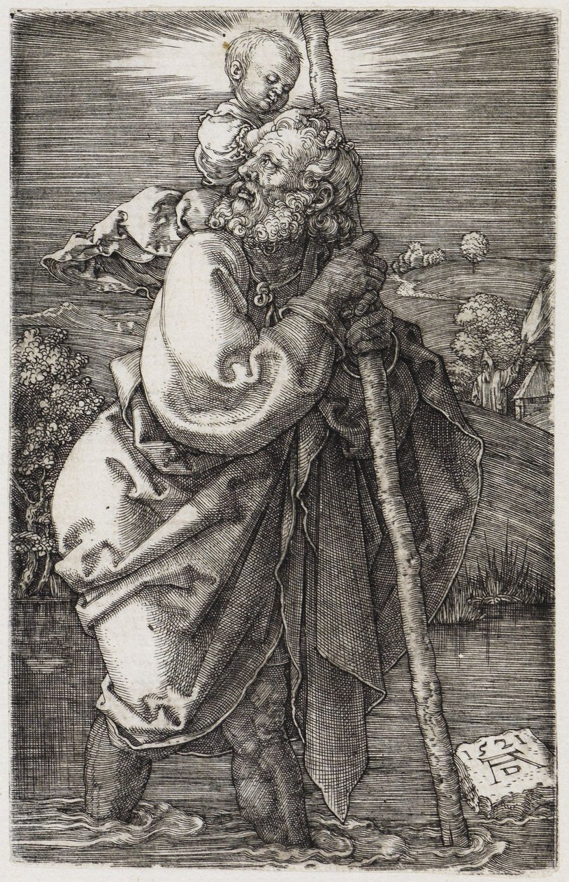 Der Heilige Christophorus mit zurückgewandtem Kopf von Albrecht Dürer