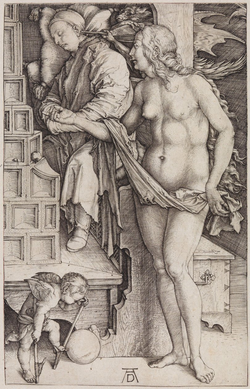 Die Versuchung des Müßiggängers (Der Traum des Doktors) von Albrecht Dürer