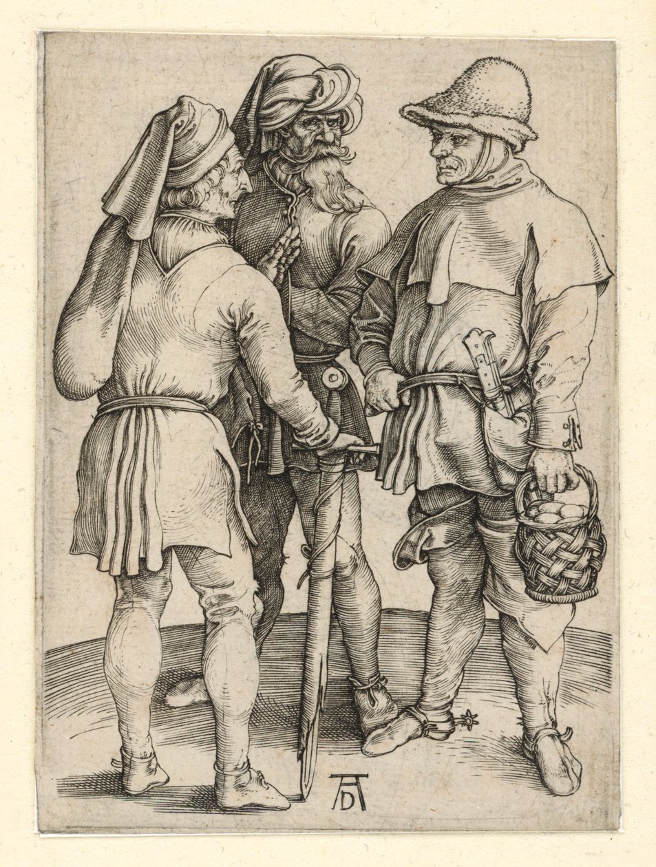Drei Bauern im Gespräch von Albrecht Dürer