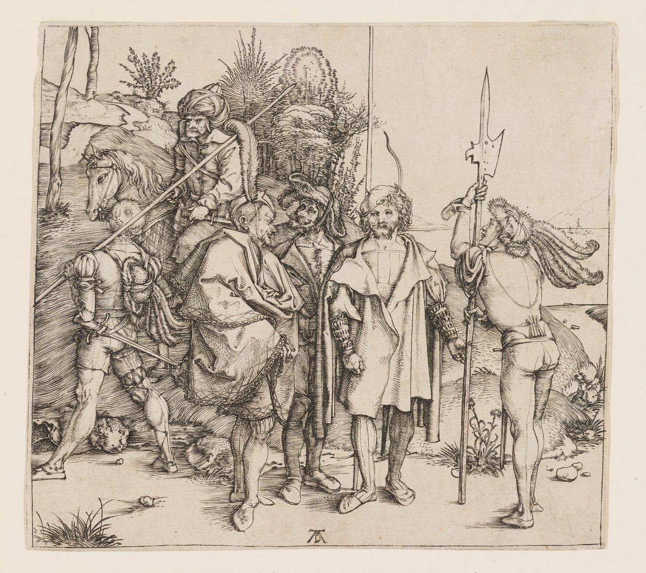 Fünf Fußsoldaten und ein berittener Türke von Albrecht Dürer