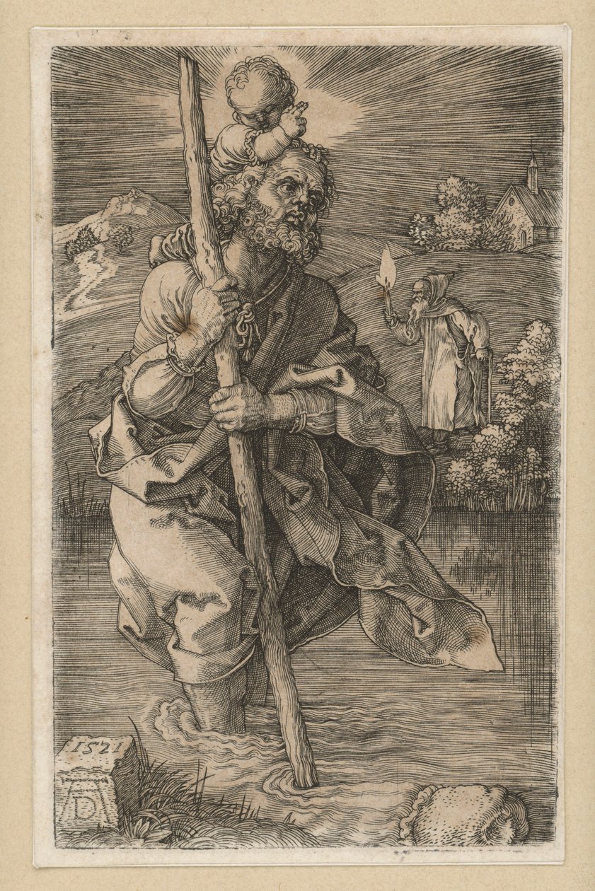 Heiliger Christophorus nach rechts gewandt von Albrecht Dürer
