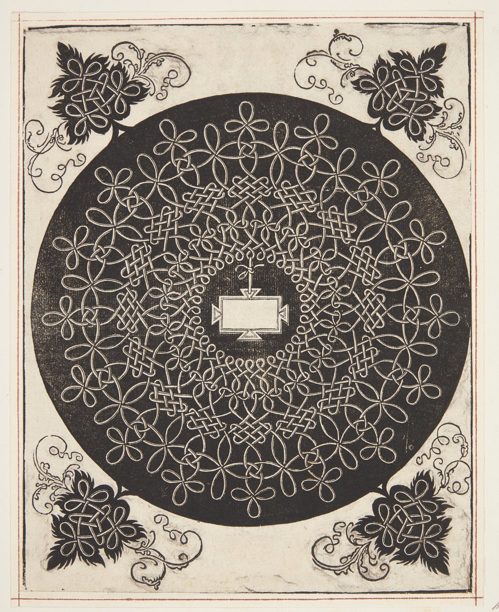 Verschlungenes Kordelmuster mit länglichem Schild von Albrecht Dürer