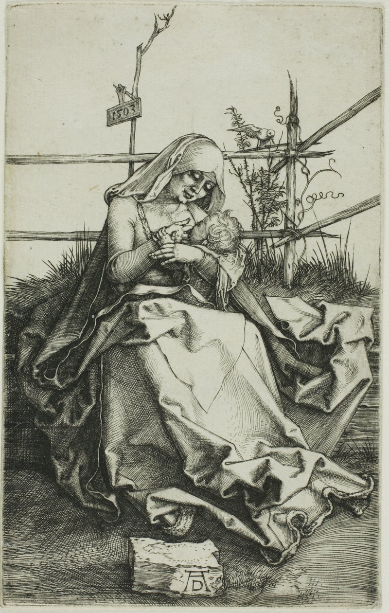 Madonna auf einer grünen Bank von Albrecht Dürer