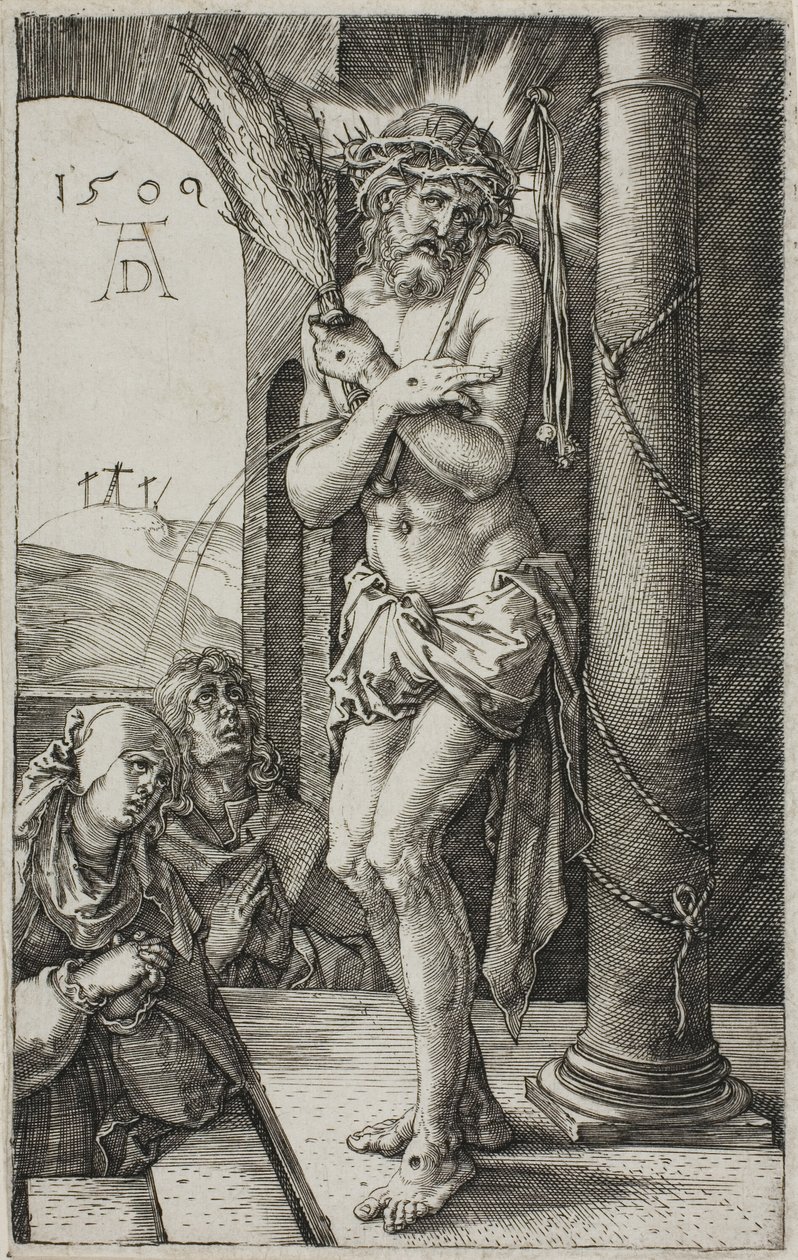 Der Mann der Schmerzen an der Säule, Frontispiz aus Die gravierte Passion von Albrecht Dürer
