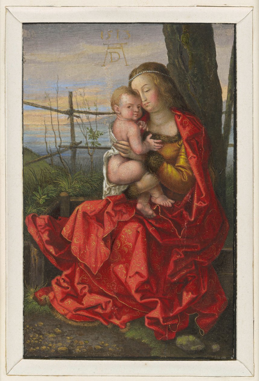 Maria mit Kind an einem Baum sitzend von Albrecht Dürer