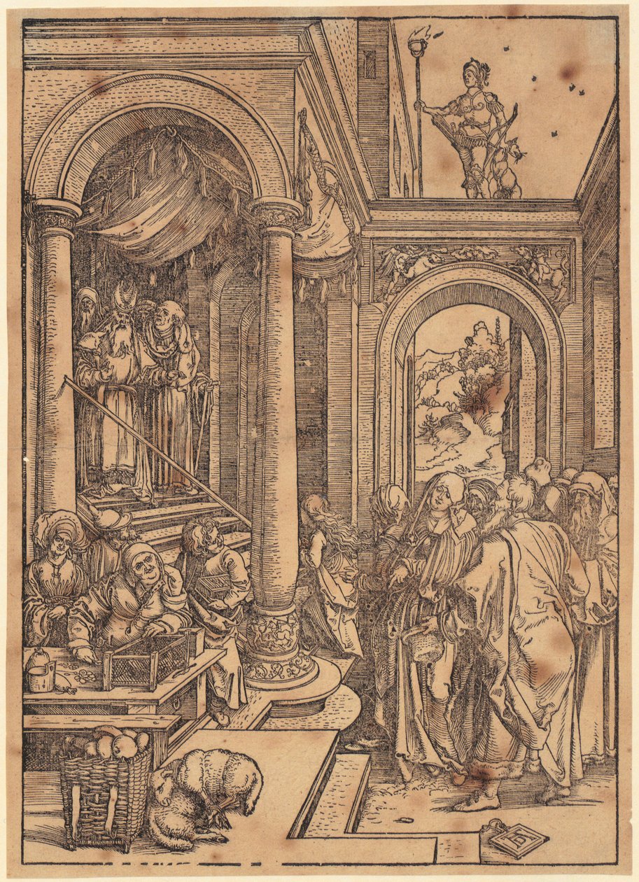 Mariens Tempelgang, Blatt 6 der Folge „Das Marienleben“ von Albrecht Dürer
