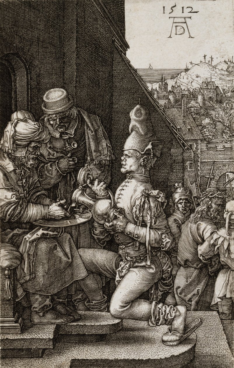 Pilatus wäscht seine Hände, aus Die Passion von Albrecht Dürer