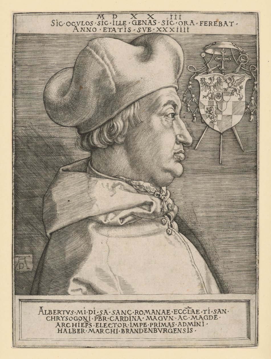 Porträt des Kardinals Albrecht von Brandenburg (Der große Kardinal) von Albrecht Dürer